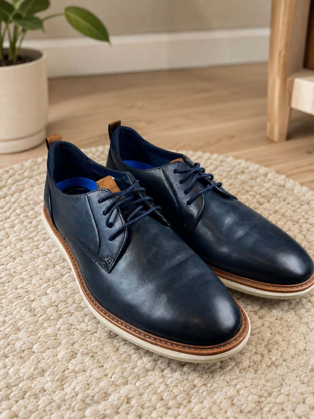 Clarks Brantin Plain Navy Leather Oxford Shoes Mens 13 M Extreme Comfort